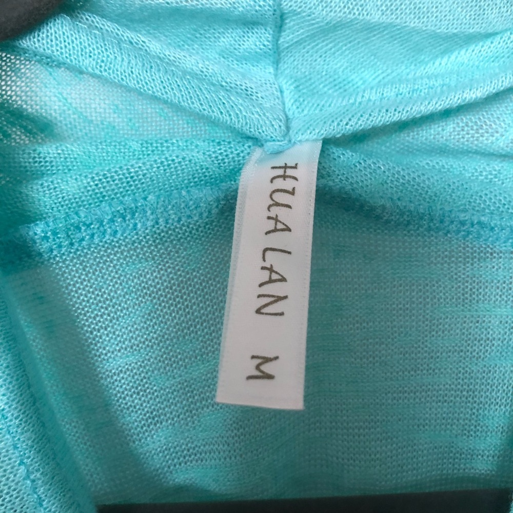 2/$10Hua Lan Mint Green Cowl Neck Long Sleeve Lightweight Soft & Cozy Top Size M - Picture 5 of 8